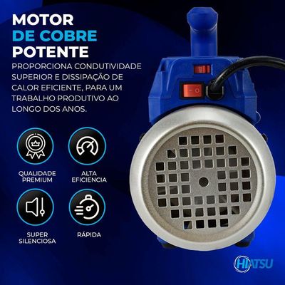 Bomba De Vácuo 2cfm Estágio Simples Hiatsu Vph120 Bivolt único
