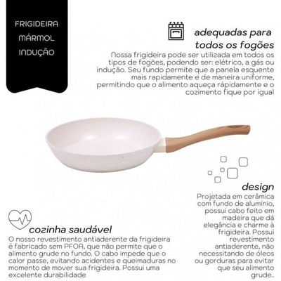 Frigideira Cerâmica Antiaderente Marmol Indução 20 Cm Mimo
