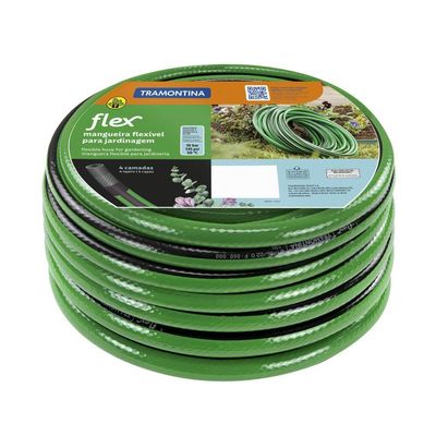 Mangueira Flex Para Jardim Tramontina Verde Com Faixa Preta Em Pvc 4 Camadas 50 M