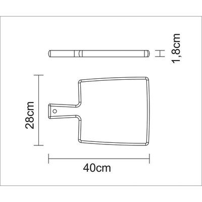 Fsc Tábua Retangular Tramontina Kitchen Em Madeira Teca Com Cabo 40x27 Cm