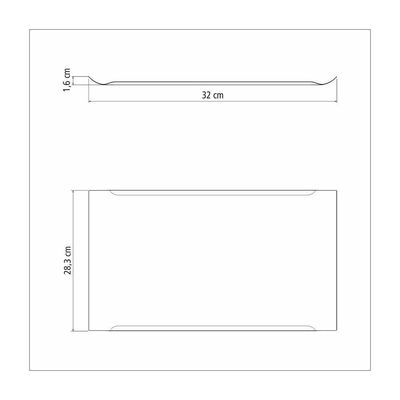 Bandeja Tramontina Quadrata Retangular Em Aço Inox Alto Brilho 32 X 28 Cm