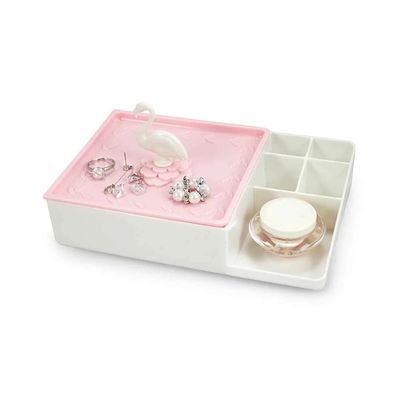 Organizador Multiuso Jacki Design Flamingo Branco e Rosa