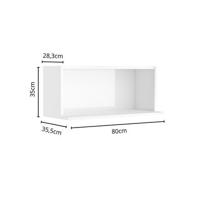 Armário Aéreo De Aço Para Microondas Bella Bertolini Branco