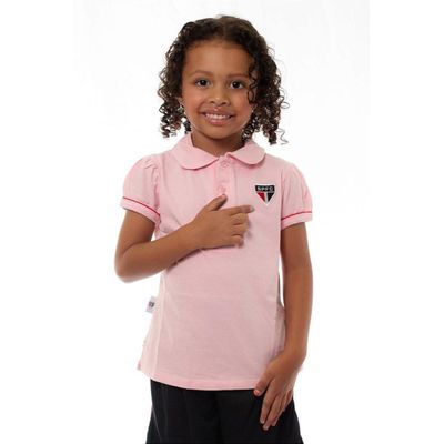 Camisa Infantil São Paulo Polo Rosa Oficial Tam 6