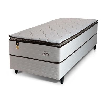 Cama Box Solteiro Hellen Malta Linho com Molas Ensacadas e Espuma D26 66x88x188cm Bege