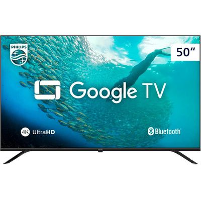 Smart TV LED 50 Ultra HD 4K Philips 50PUG7019 com Google TV, Comando de Voz, Wi-Fi, Entradas HDMI e USB Preto / Bivolt