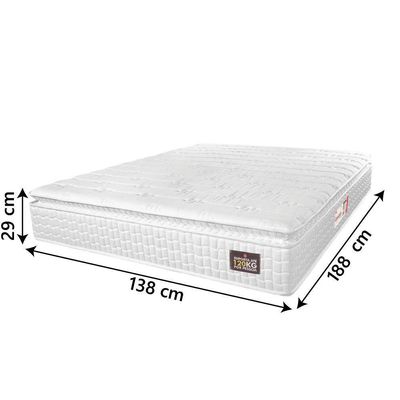 Colchão Casal Espuma D33 Vangogh Pillow Top 138x188x29cm Branco Hellen Branco