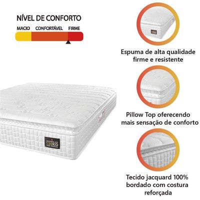 Colchão Casal Espuma D33 Vangogh Pillow Top 138x188x29cm Branco Hellen Branco