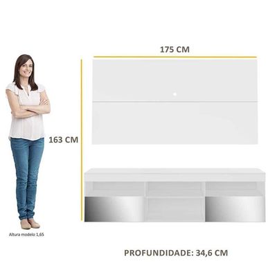 Rack Com Espelho E Painel Para Tv Até 65´´Fg3137 Branco