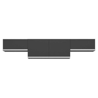 Kit 3 Armários De Cozinha Aéreos 4 Portas Veneza Multimóveis Mp2151 Preto/branco Preto/branco