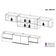 Kit 3 Armários De Cozinha Aéreos 4 Portas Veneza Multimóveis Mp2151 Preto/branco Preto/branco