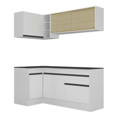 Armário De Cozinha Compacta De Canto Mp2091.964 Branco/Preto