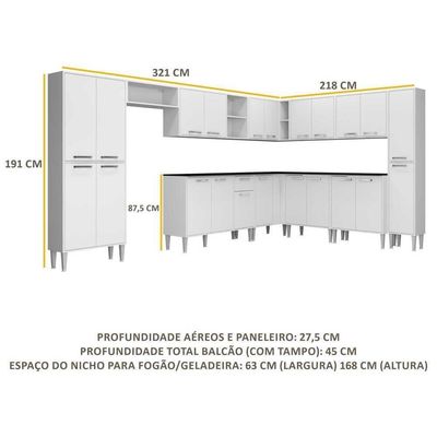 Armário De Cozinha Completa 11 Peças Xangai Pop Multimóveis