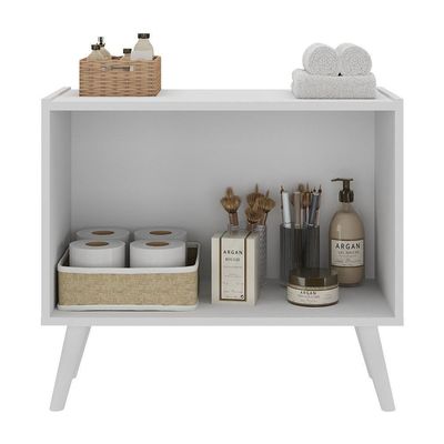 Gabinete Armário De Banheiro 62,5cm Retrô 2 Portas Multimóveis Mp5045 Branco Branco