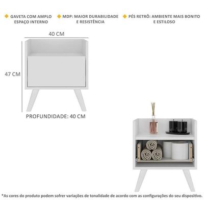 Gabinete Armário Banheiro 40Cm Multimóveis V5037 Branco