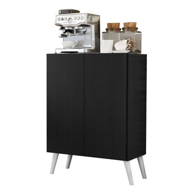 Aparador Buffet 2 Portas Multimóveis V3609 Preto/Branco