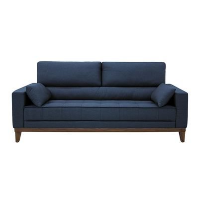 Sofá 4 Lugares Linoforte Blazer com Revestimento em Linho e 2 Almofadas Decorativas 210 cm de Largura Marinho
