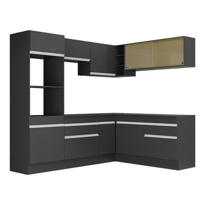 Armário De Cozinha Completa De Canto Mp2099.898 Preto/Branco