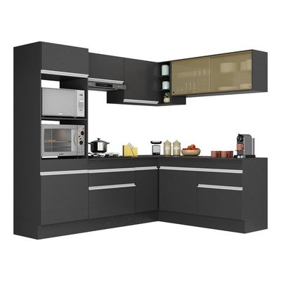 Armário De Cozinha Completa De Canto Mp2099.898 Preto/Branco