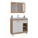 Gabinete Banheiro Com Cuba E Espelheira 80cm Multimóveis Cr10102 Castanho Argel/branco