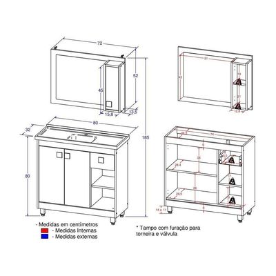 Gabinete Banheiro Com Cuba E Espelheira 80cm Multimóveis Cr10102 Castanho Argel/branco