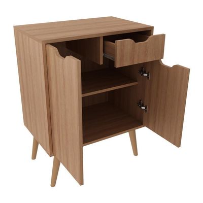 Gabinete Banheiro 60cm 2 Portas E 1 Gaveta Retrô Multimóveis Cr10118 Amêndoa Amêndoa