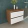 Gabinete Banheiro 2 Gavetas 60Cm Cr10087 Amêndoa/Branco