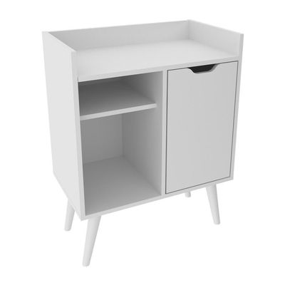 Balcão Cozinha Retrô Com 1 Porta E Prateleiras Multimóveis Cr20100 Branco Branco