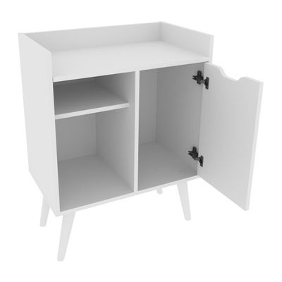 Balcão Cozinha Retrô Com 1 Porta E Prateleiras Multimóveis Cr20100 Branco Branco