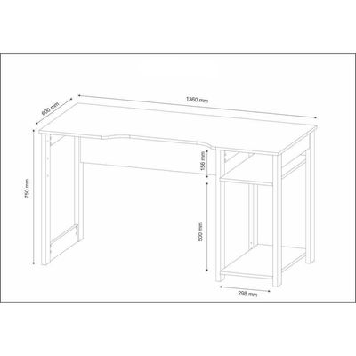 Mesa Gamer Multimóveis Cr25049 Preta/Vermelha