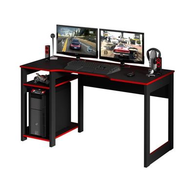 Mesa Gamer Multimóveis Cr25049 Preta/Vermelha