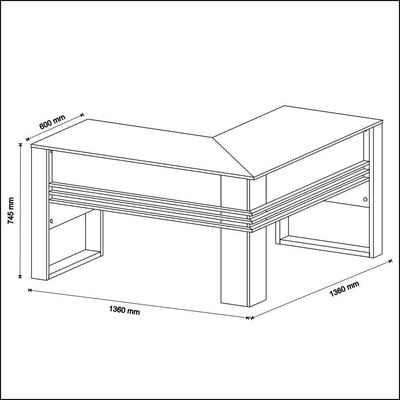 Mesa Escritório De Canto Multimóveis Cr25042 Branca