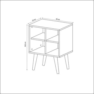 Mesa De Cabeceira/Apoio Cr35015 Natural/Off White