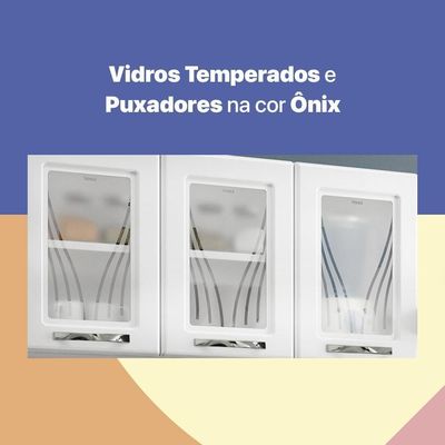 Armário De Cozinha De Aço Aéreo Triplo 120cm Branco