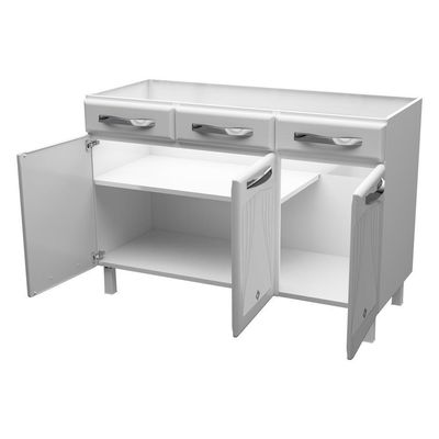 Balcão De Cozinha De Aço Triplo S/ Tampo Para Pia 120cm