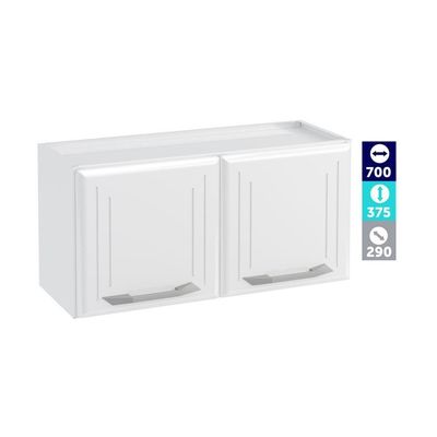 Armário De Cozinha De Aço Aéreo Duplo 70cm Rose Branco