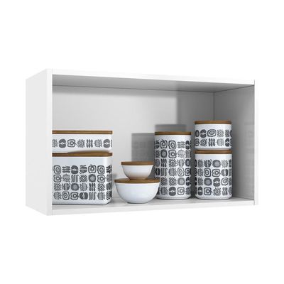 Armário De Cozinha De Aço Aéreo Duplo 70cm Rose Branco