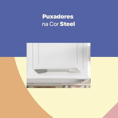 Armário De Cozinha De Aço Aéreo Duplo 70cm Rose Branco