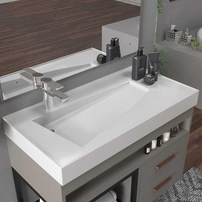 Gabinete Banheiro Com Cuba E Espelheira 80cm Multimóveis Vcr10071 - Marmo Crema Marmo Crema