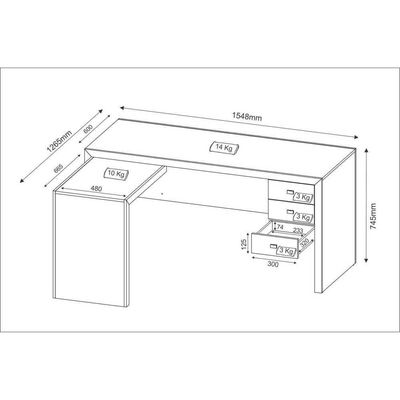 Mesa Escritório De Canto Multimóveis Vcr25016 Branco