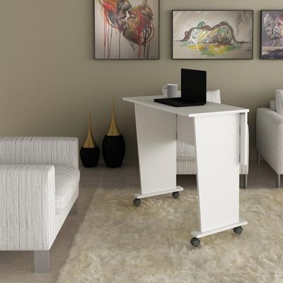 Escrivaninha Com Rodízios Multimóveis Vcr25025 Branco Branco