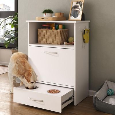 Balcão Multiuso/comedouro Para Cães E Gatos Multimóveis Mp6026 Branco