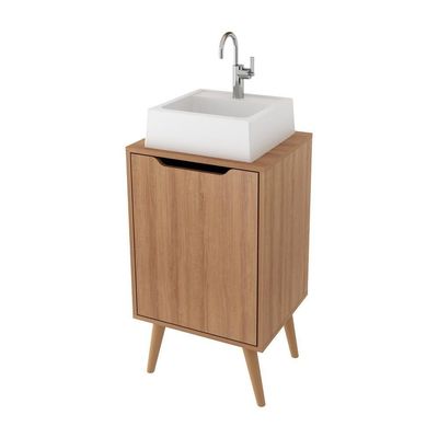 Gabinete Banheiro 45cm 1 Porta Retrô Multimóveis Cr10120 Amêndoa