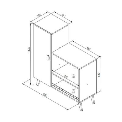 Balcão Retrô Para Forno E Microondas Com Fruteira Multimóveis Cr20095 Branco Branco