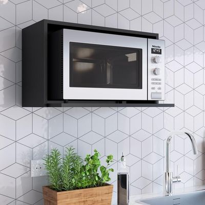 Armário Nicho Para Microondas 60cm Multimóveis Cr20093 Preto Preto