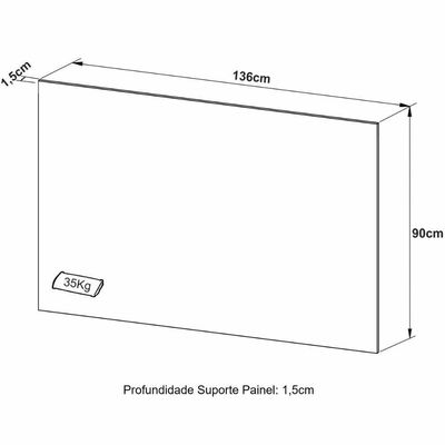 Painel Para Tv Até 42 Polegadas 136cm Multimóveis Cr45273 Amêndoa