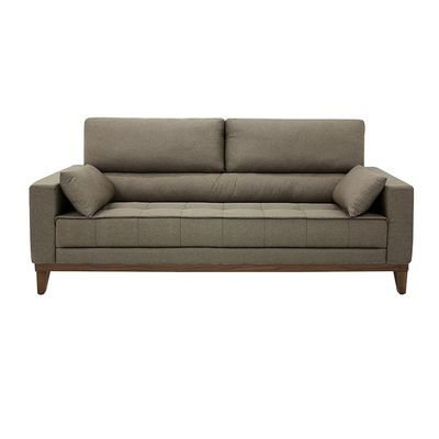 Sofá 4 Lugares Linoforte Blazer com Revestimento em Linho e 2 Almofadas Decorativas 210 cm de Largura Marrom