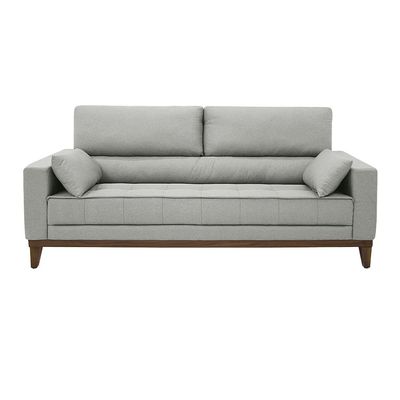 Sofá 4 Lugares Linoforte Blazer com Revestimento em Linho e 2 Almofadas Decorativas 210 cm de Largura Cinza