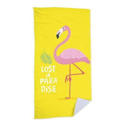 Toalha De Praia Flamingo Yellow  criativas e clássicas