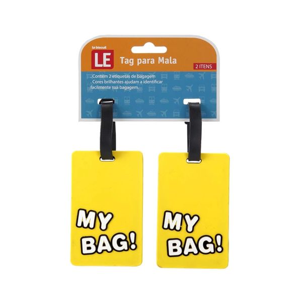 Tag Para Mala Le com 2 Peças Amarelo